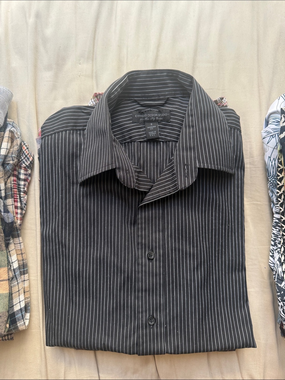 Striped Dress Shirt - Small EXPRESS